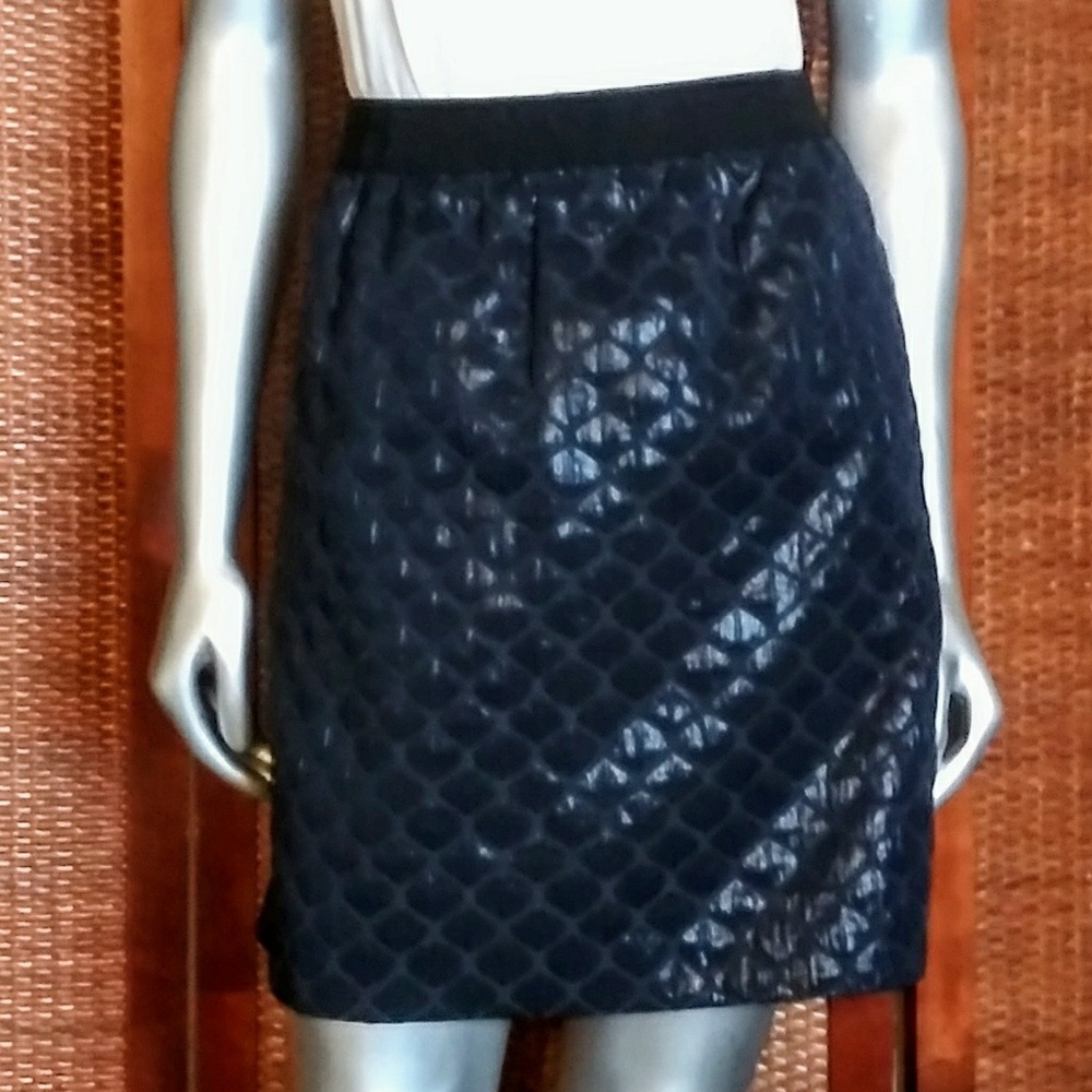 ANN TAYLOR LOFT PUFFY NAVY SKIRT - Picture 2 of 7